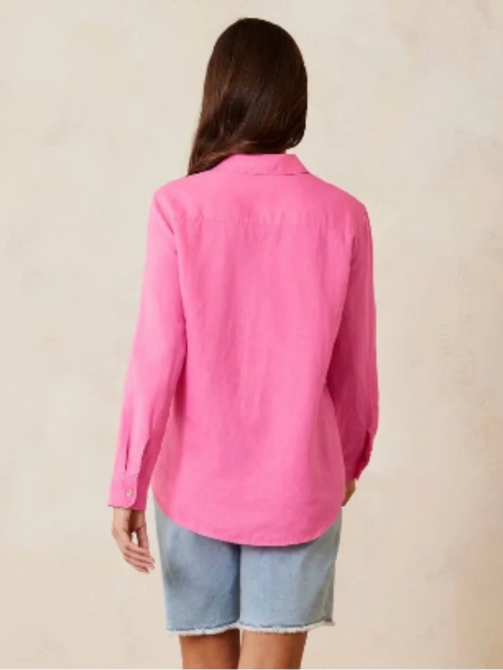 Tommy Bahama Pink Button-Front Linen Shirt - Picture 3 of 6